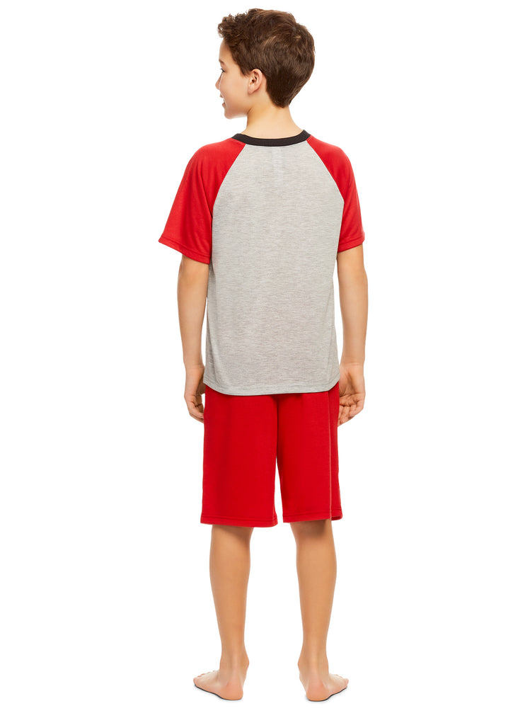 Boys Knit 3-Piece Pajamas Sleep Pant & Shorts Set | Short Sleeve Top ...