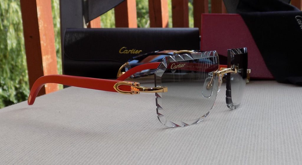 cartier red wood glasses