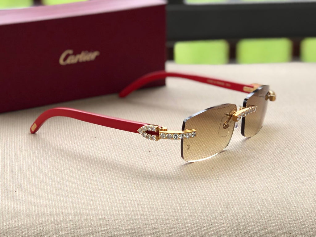 red wood cartier glasses