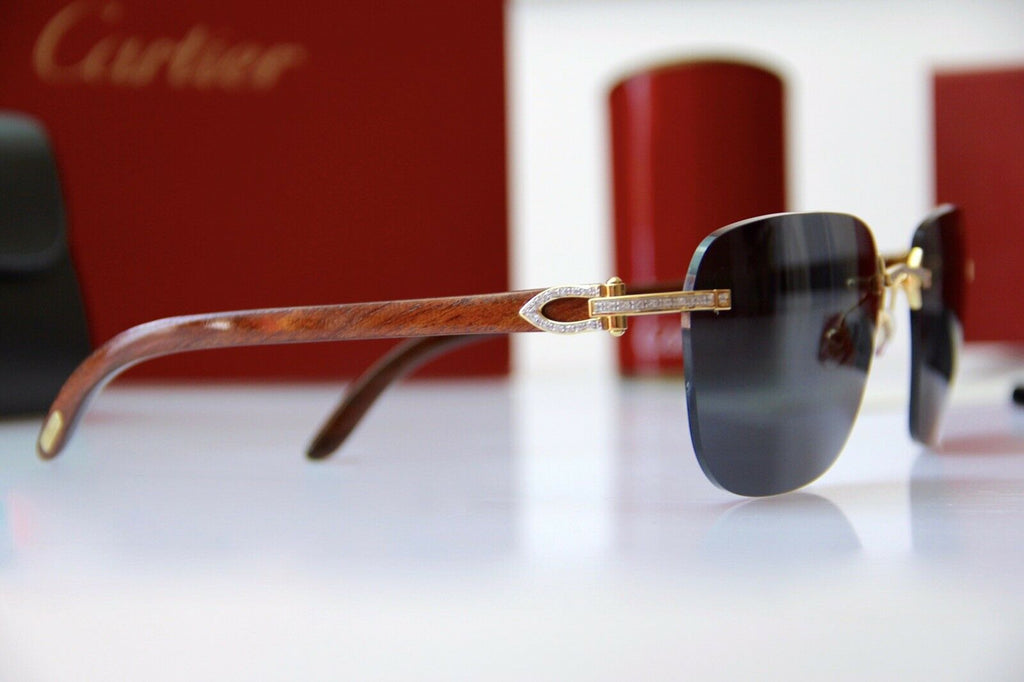cartier sunglasses with wood frame