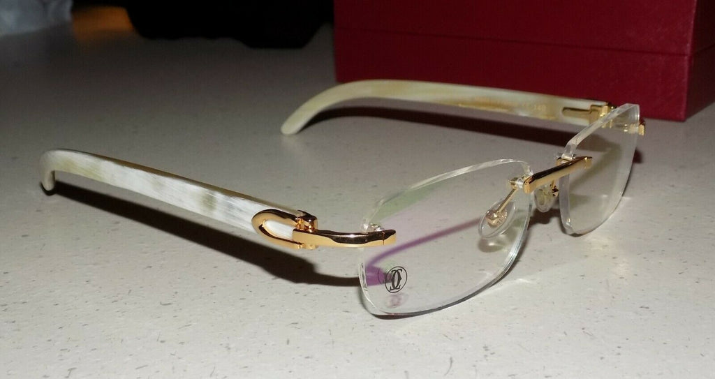 white horn cartier glasses