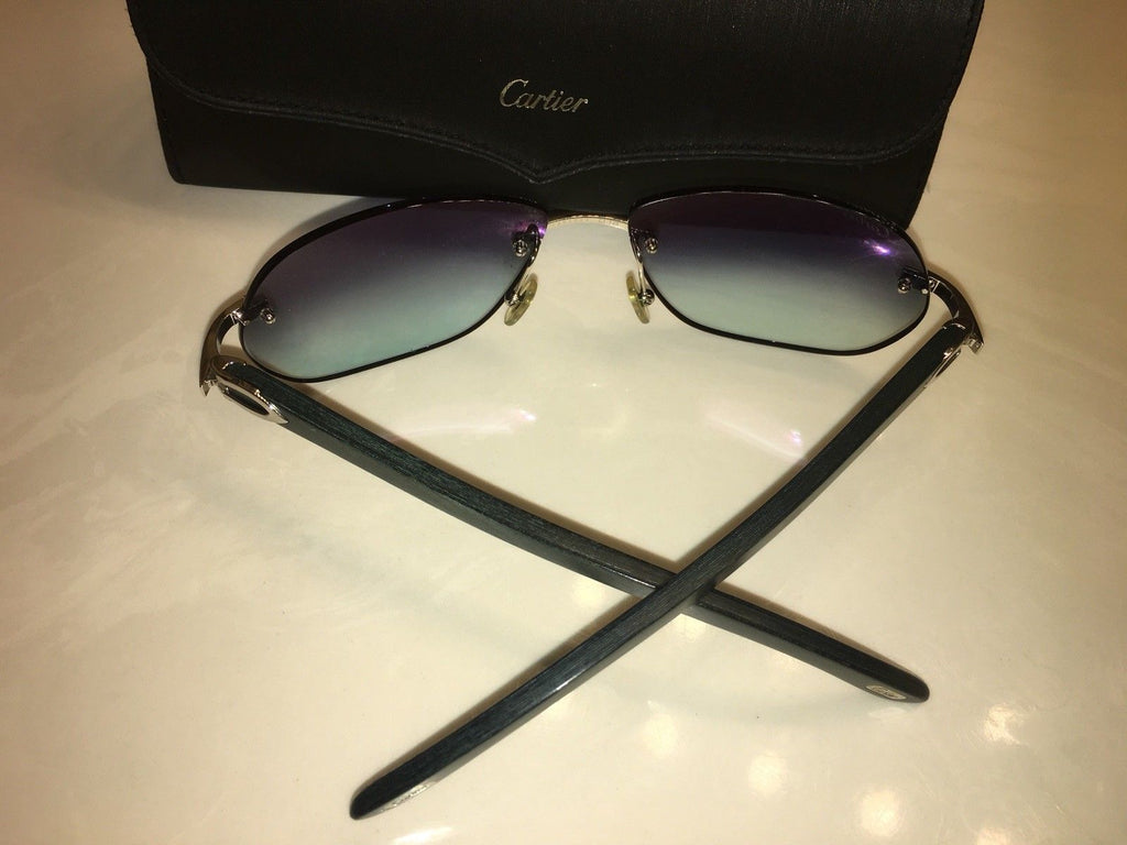 blue wood cartier glasses