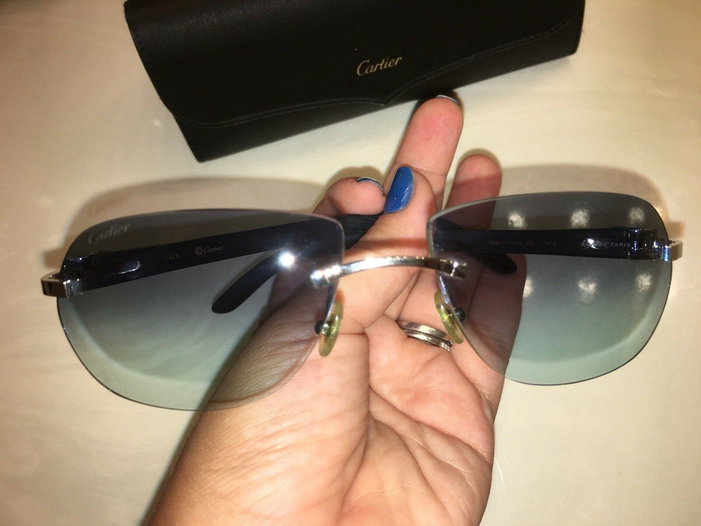 cartier blue wood glasses