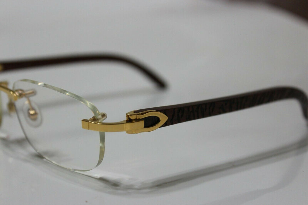 authentic cartier wood glasses