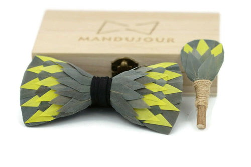 Fort Worth Electric Feather Bow Tie & Pin Set