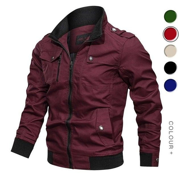 Buy Mens Full Sleeve Solid Men Bomber Jacket(size S,color red) at