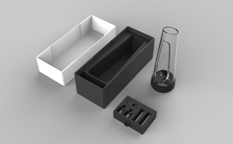 3D rendering of the Bong and final box design.