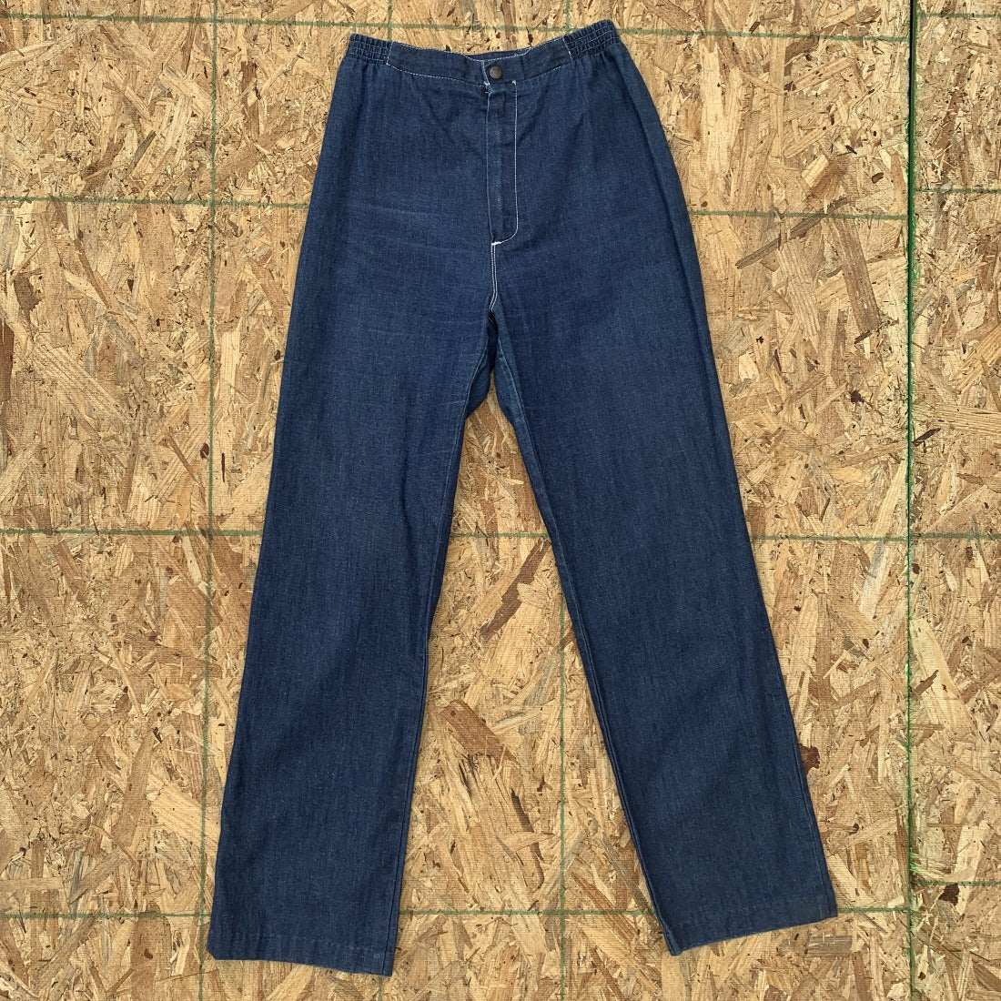 blue jeans with stretch waistband