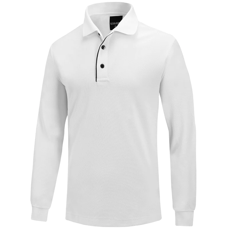Tour Fit Long Sleeve Golf Shirt Men Black