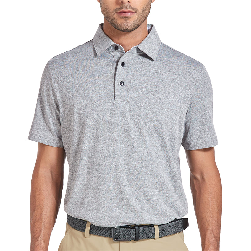 New Performance Fit Short Sleeve Golf Shirt Men Grey