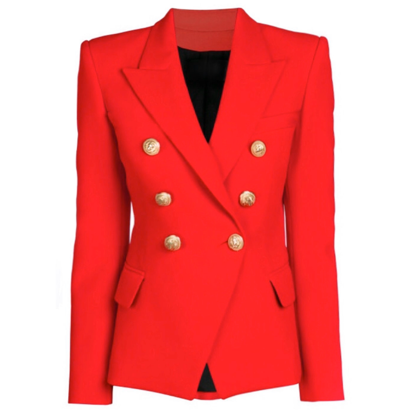 red button blazer