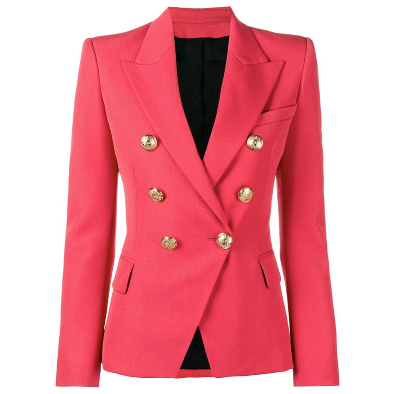 red button blazer