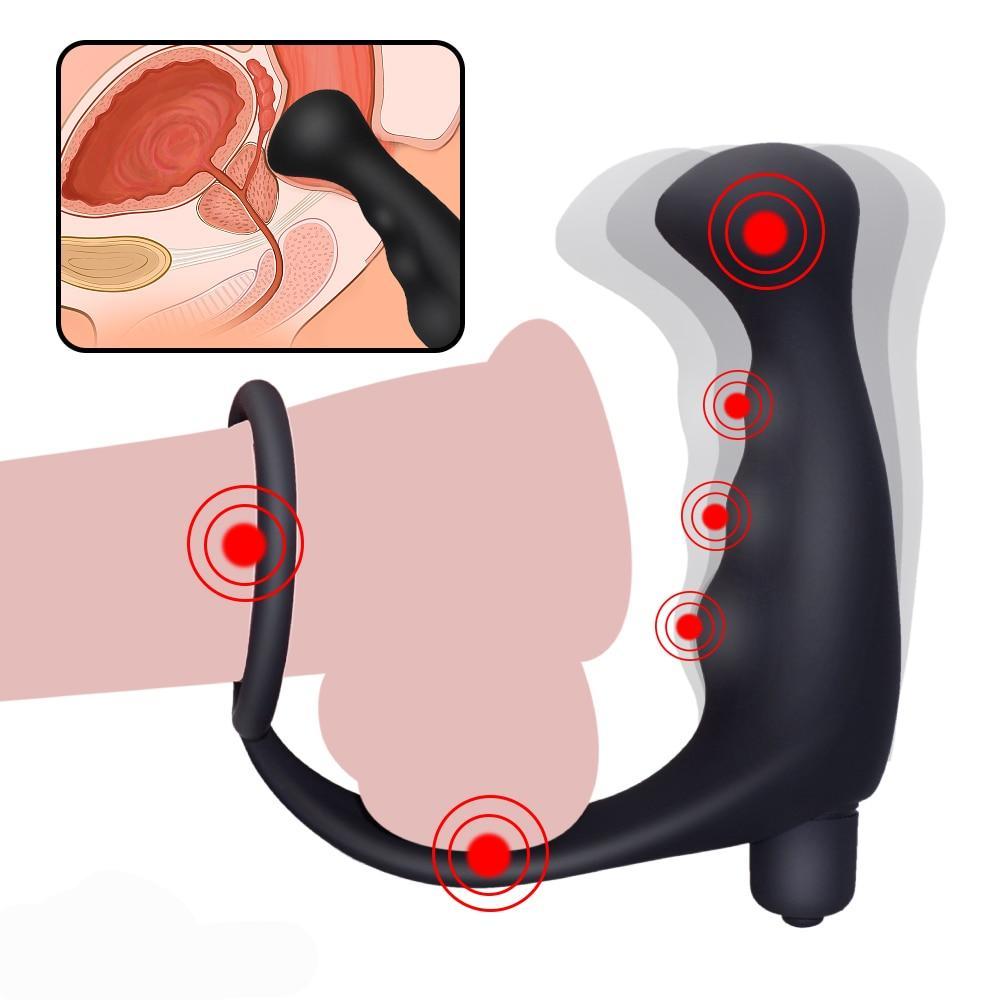 Vibrator Prostate Massager Anal Apply with Cock Ring | 2EO.World - 2EO.World