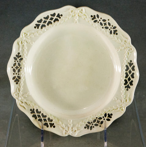 An English Creamware pierced and molded edge dessert plate. c1770-80 probably Leeds.