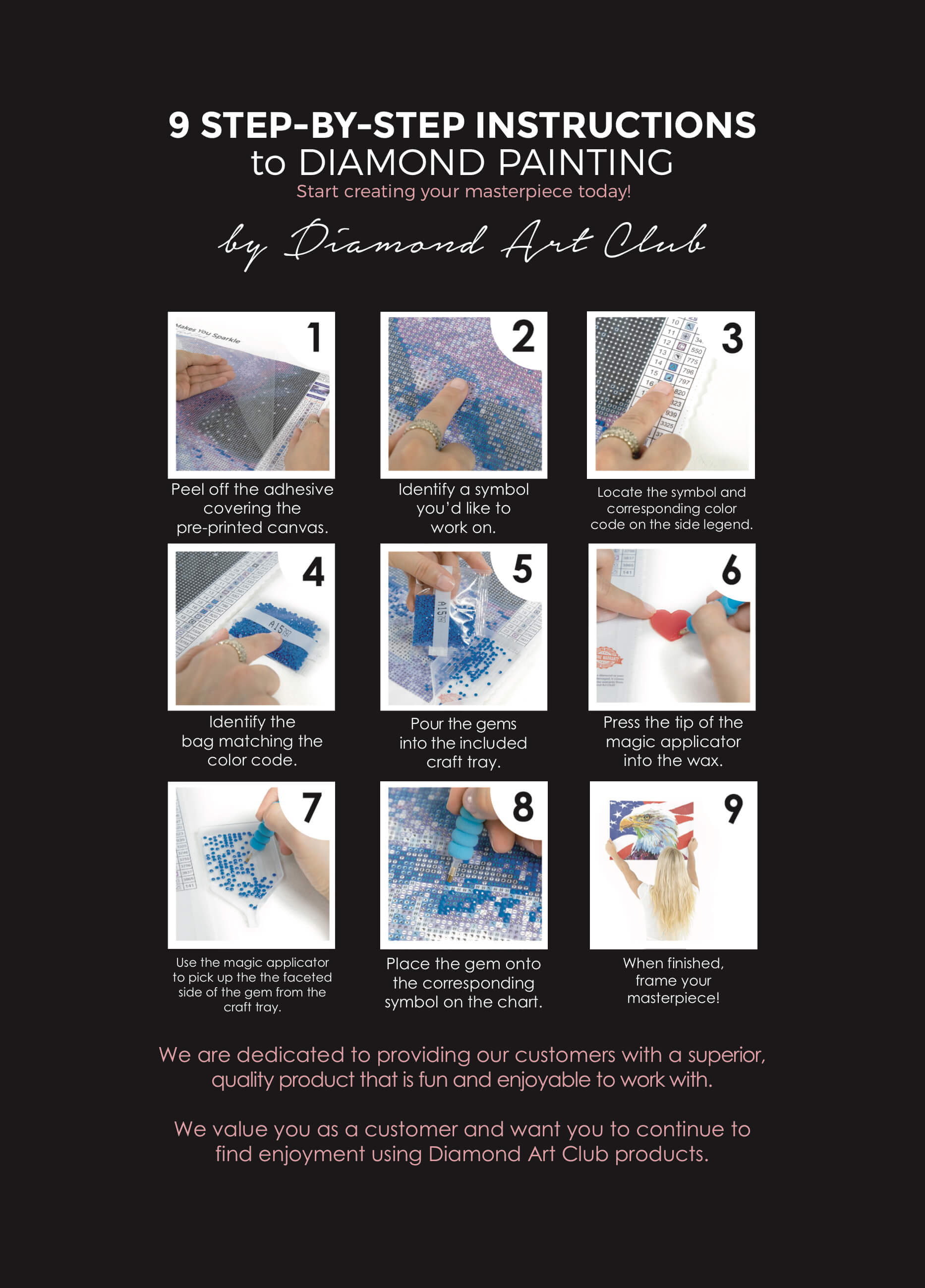 9 step by step instructions for diamond art painting