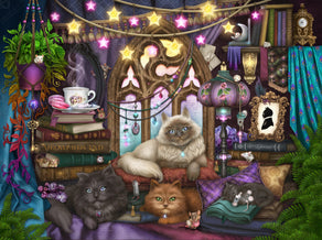 Cat Bookshelf – Diamond Art Club