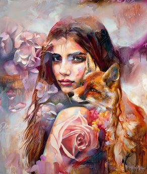 Beautiful Girl & Fox Diamond Painting