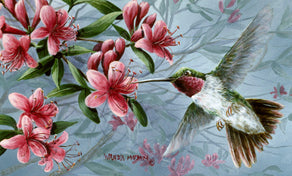 Hummingbird and Pink Blossoms Diamond Painting Kit – Heartful Diamonds