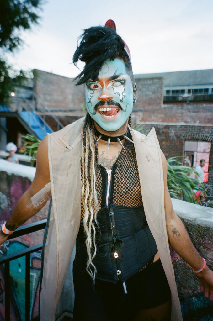 bushwig festival-goer in costume.