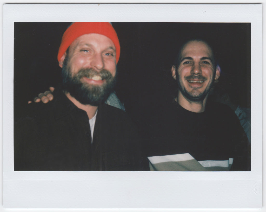 duo smiling, heat shot - polaroid style. 