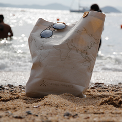 Em stitch tote bag natural beach