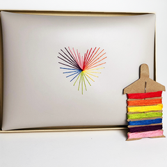 rainbow love heart strings envelope pouch