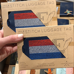Navy Stitch Luggage Tag flag