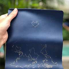 Navy Wallet stitched with a heart
