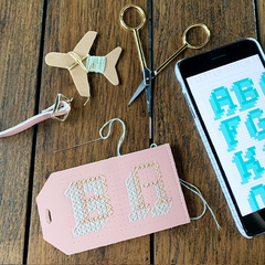 Pink Stitch Luggage Tag BA