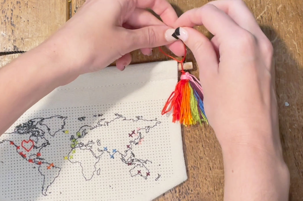 Making Rainbow Threads Tassel DIY