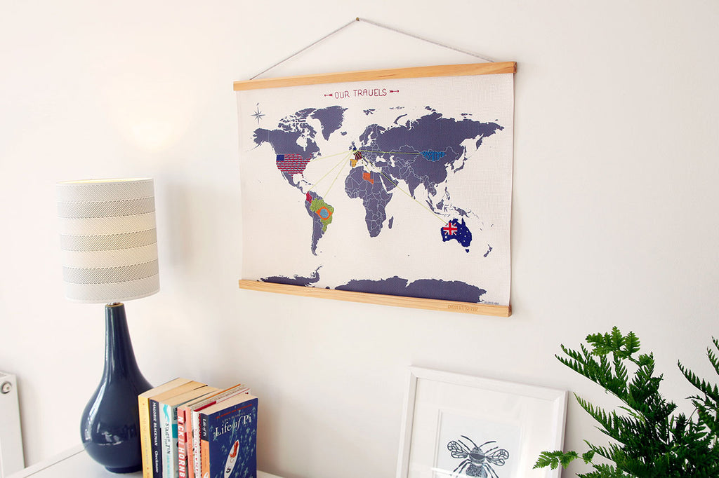 Cross Stitch Map sew your travels in thread