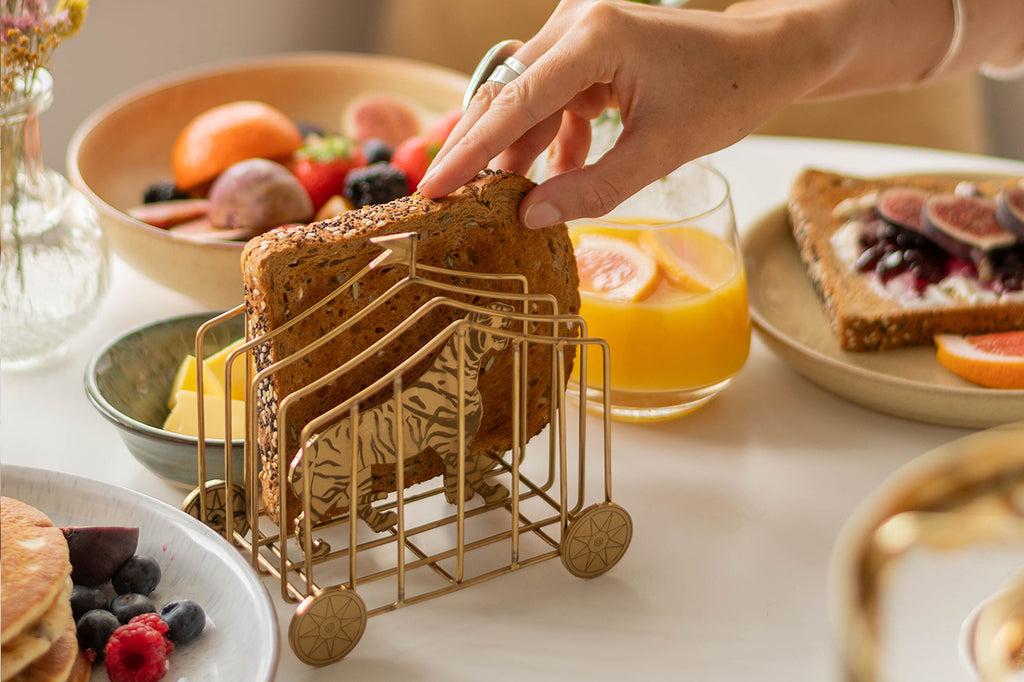 Tiger Toast rack at the breakfast table for valentines day