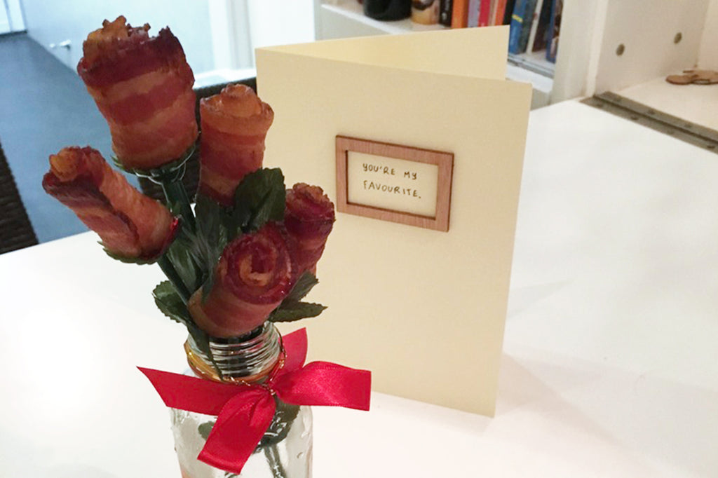bacon roses creative valentine gift