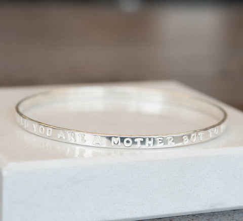 Personalised Silver Message Bangle – Belle & Bee