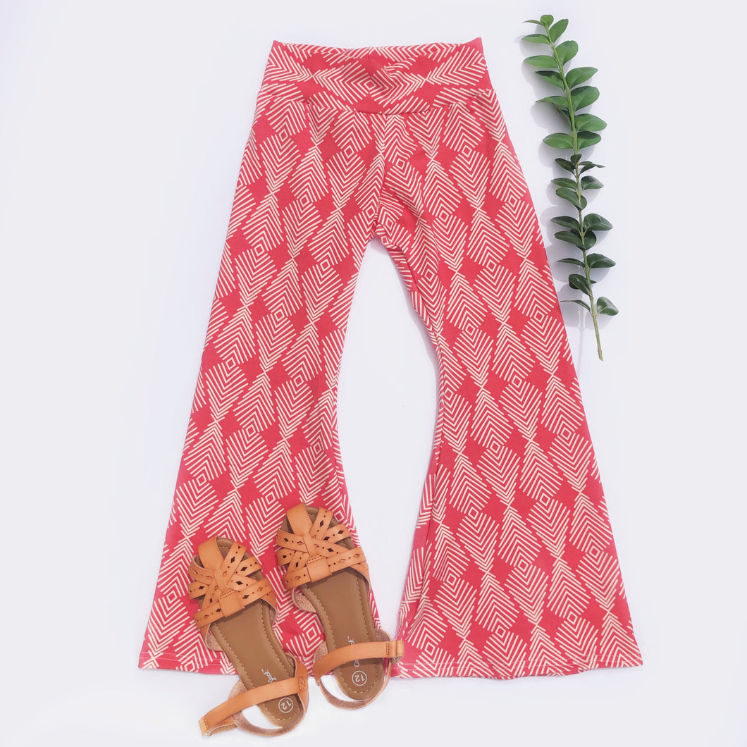 FLASH Sale Coral Feather Bell Bottoms