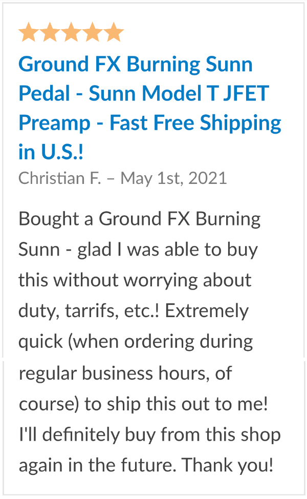 ground fx burning sunn review