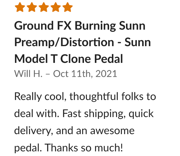 Ground FX Burning Sunn Pedal Review