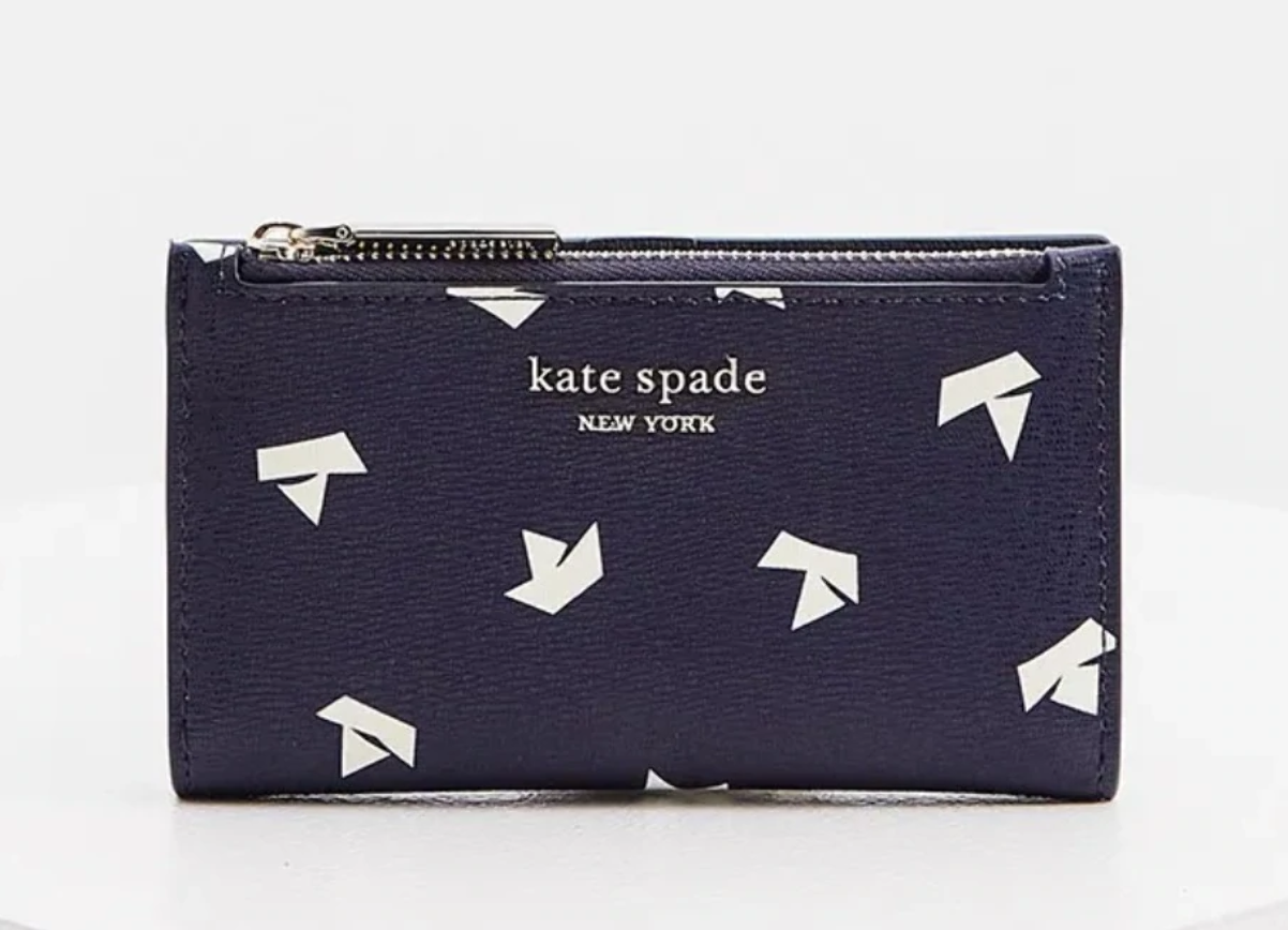 Kate Spade Wallet Womens Blue Bifold ID Spencer Boats Slim Vegan Leath –  Luxe Fashion Finds