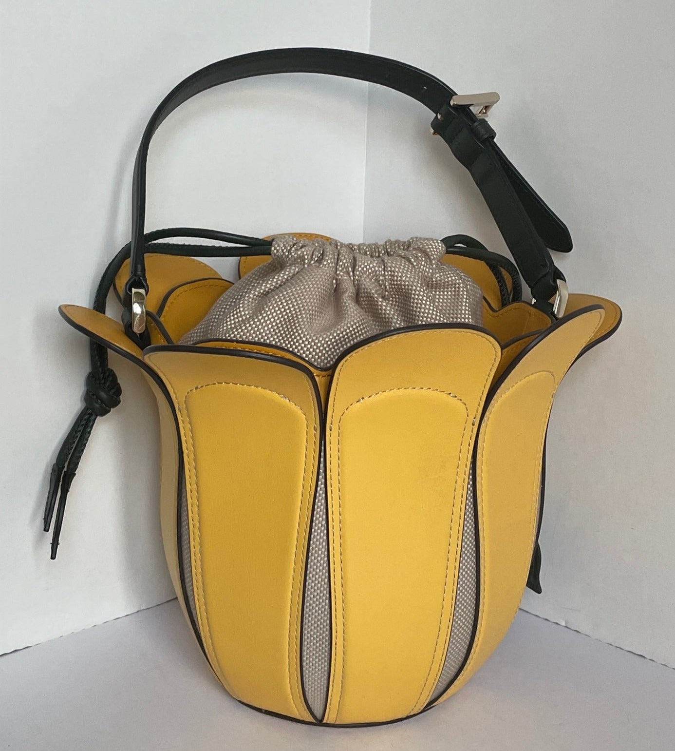 Kate Spade Women's Petal Flower Top Handle Medium Yellow Leather Bucke –  Luxe Fashion Finds