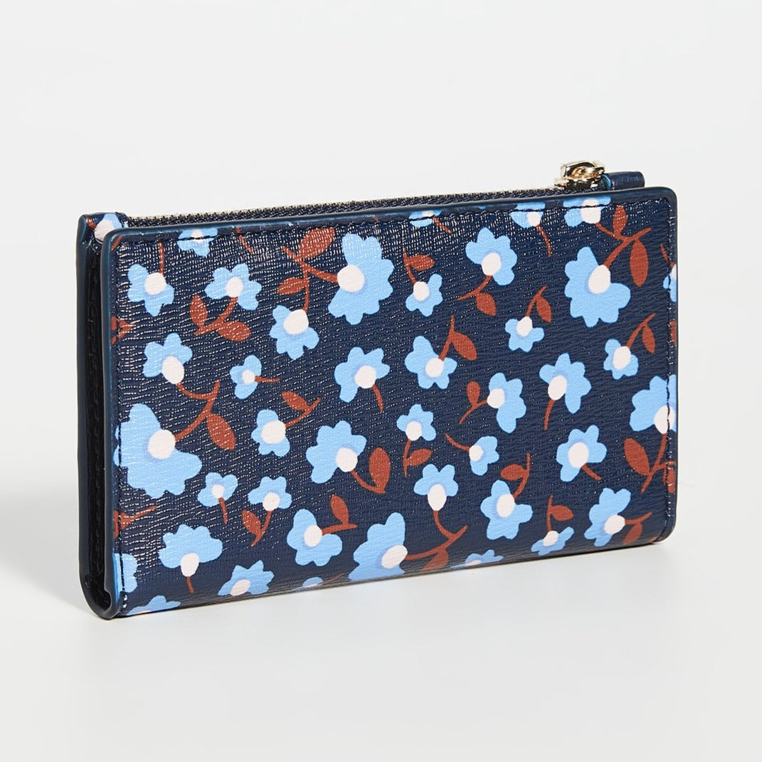 Kate Spade Women's Spencer Vegan Leather Floral Small Bifold Blue ID W –  Luxe Fashion Finds