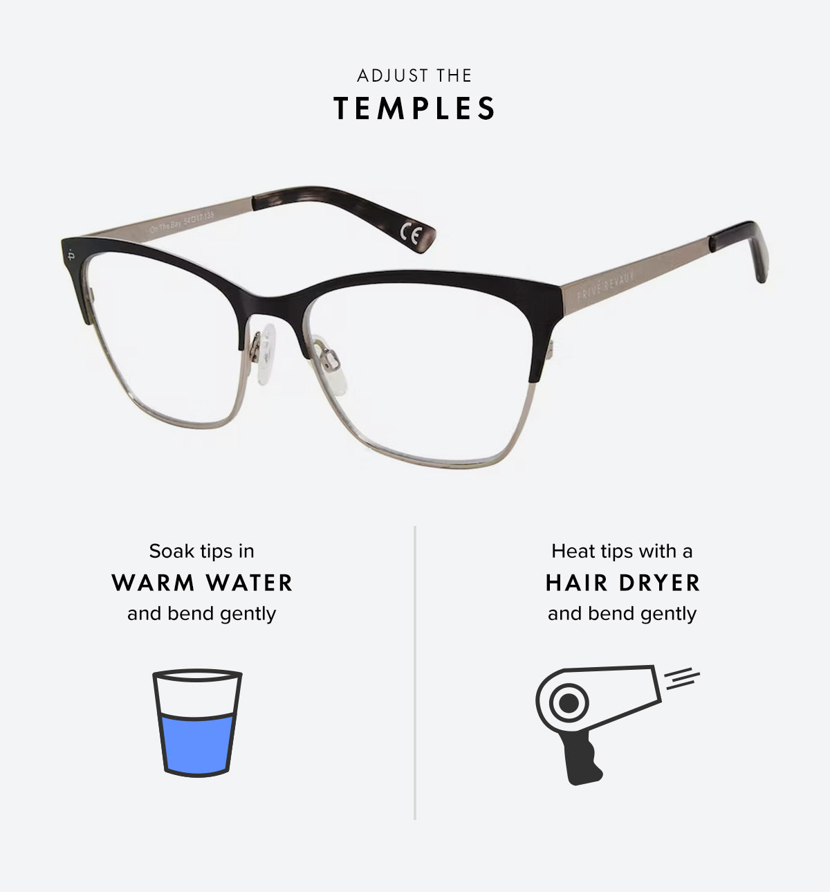 adjust glasses temples