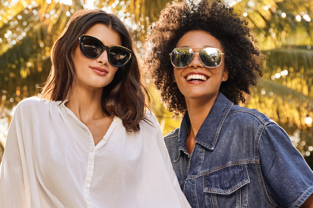 Man & Woman Wearing Sunglasses for Round Faces