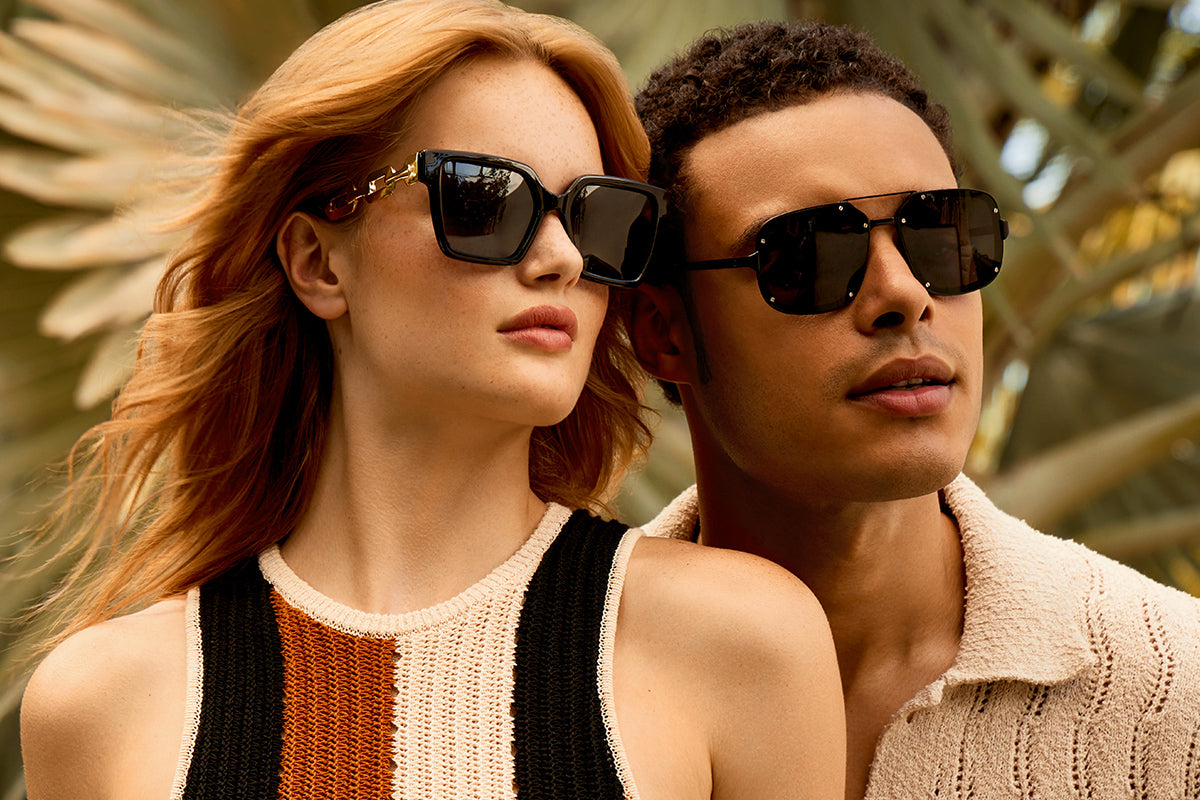 a man and a woman wearing fashion sunglasses