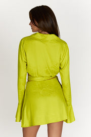 Annalise Wrap Top - Chartreuse - MESHKI U.S