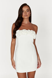 Otillie Rose Halter Mini Dress - White - MESHKI U.S
