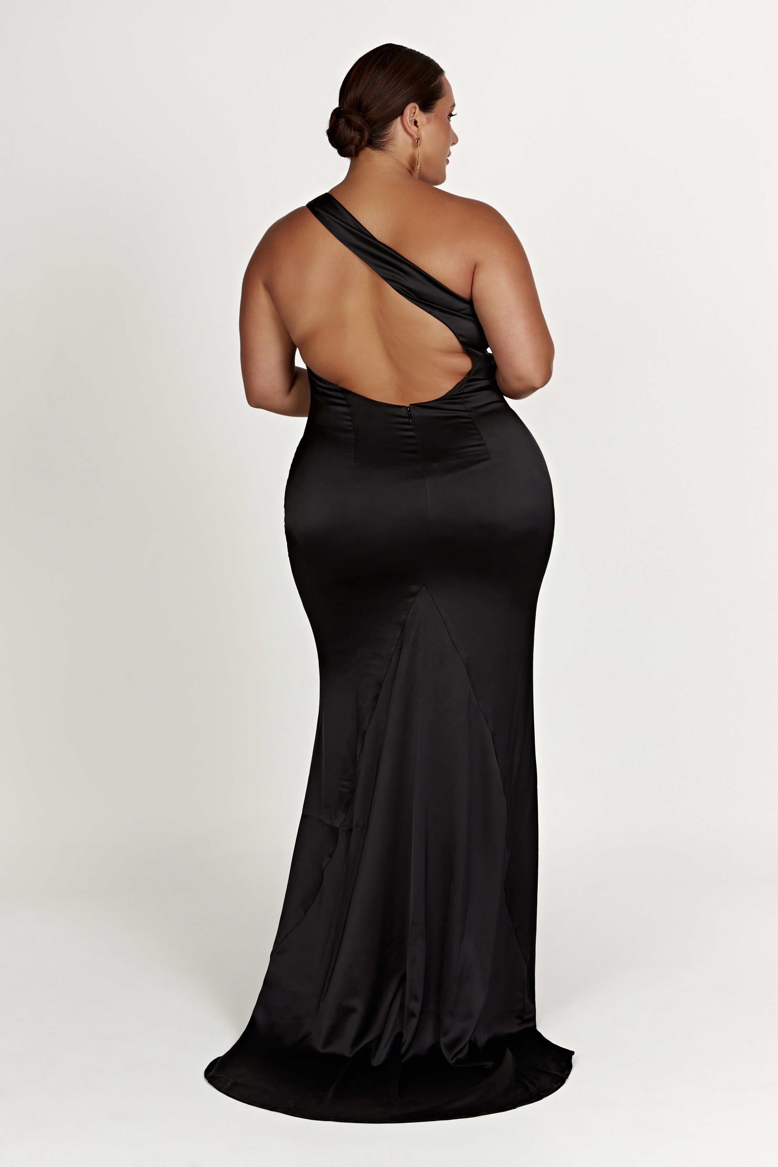 Harper One Shoulder Gown - Black