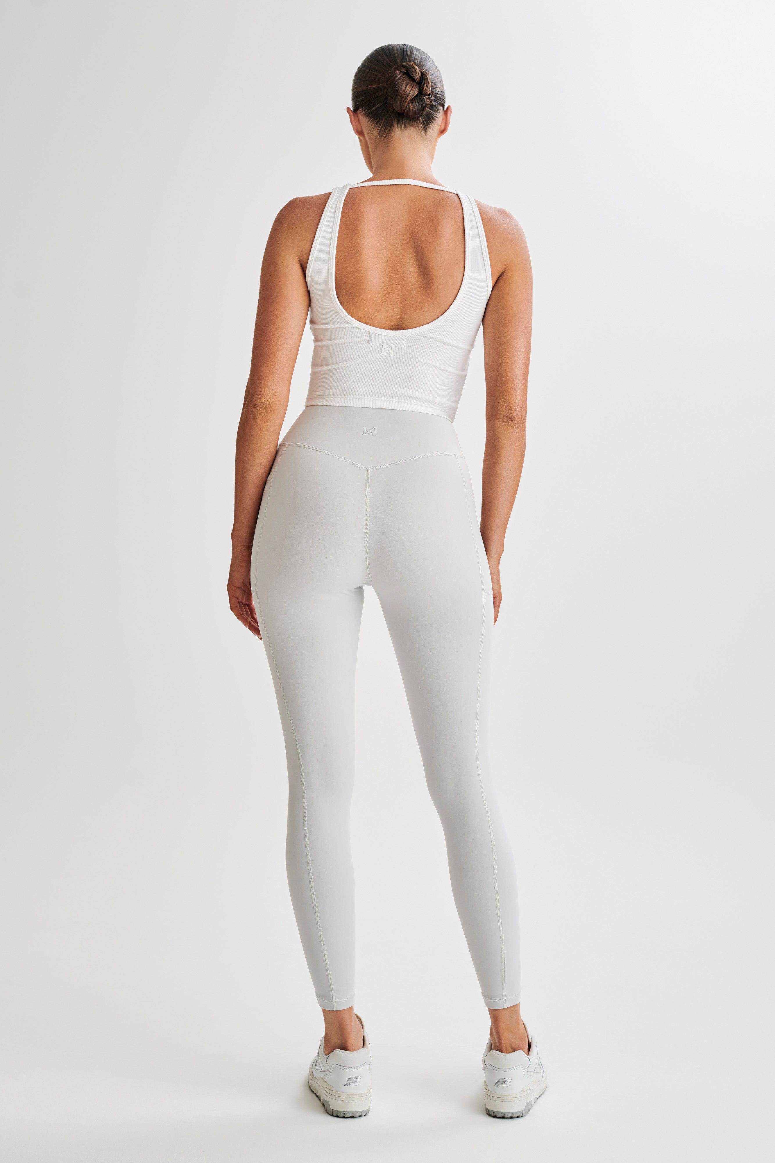 Rory Ribbed Yoga Top - White