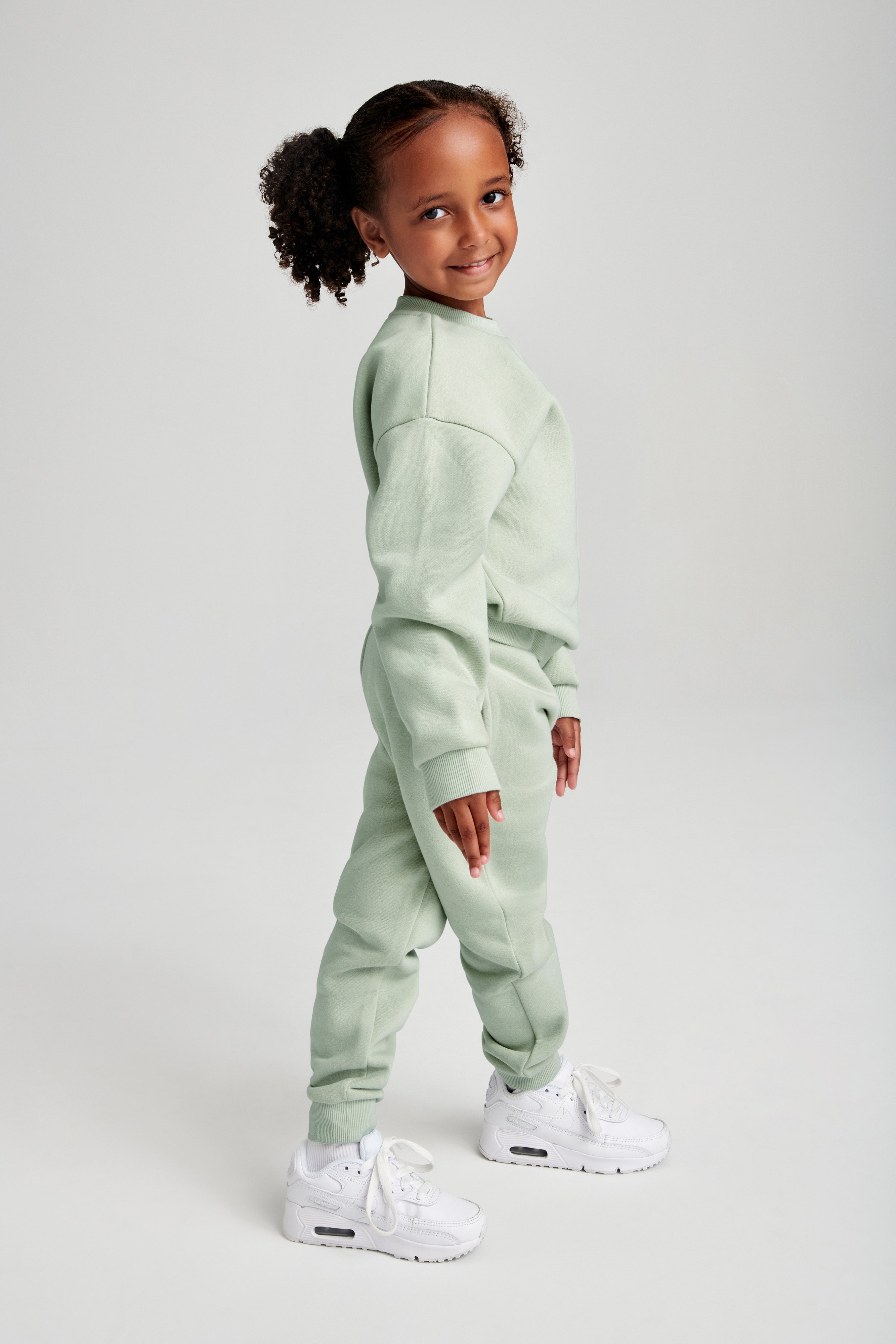 Phoenix Kids Unisex Crewneck Jumper - Light Sage