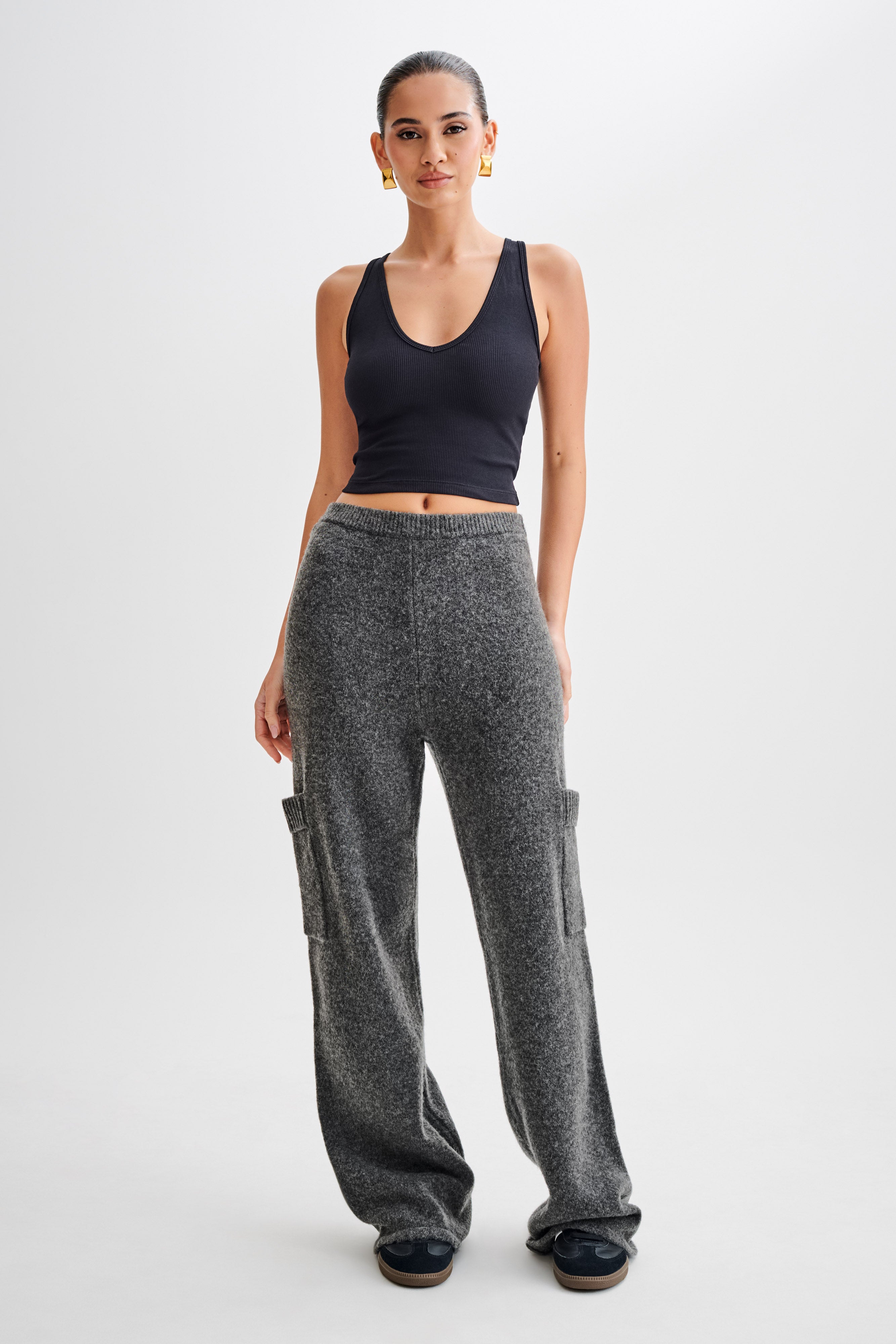 Darius Knit Pants With Pockets - Charcoal