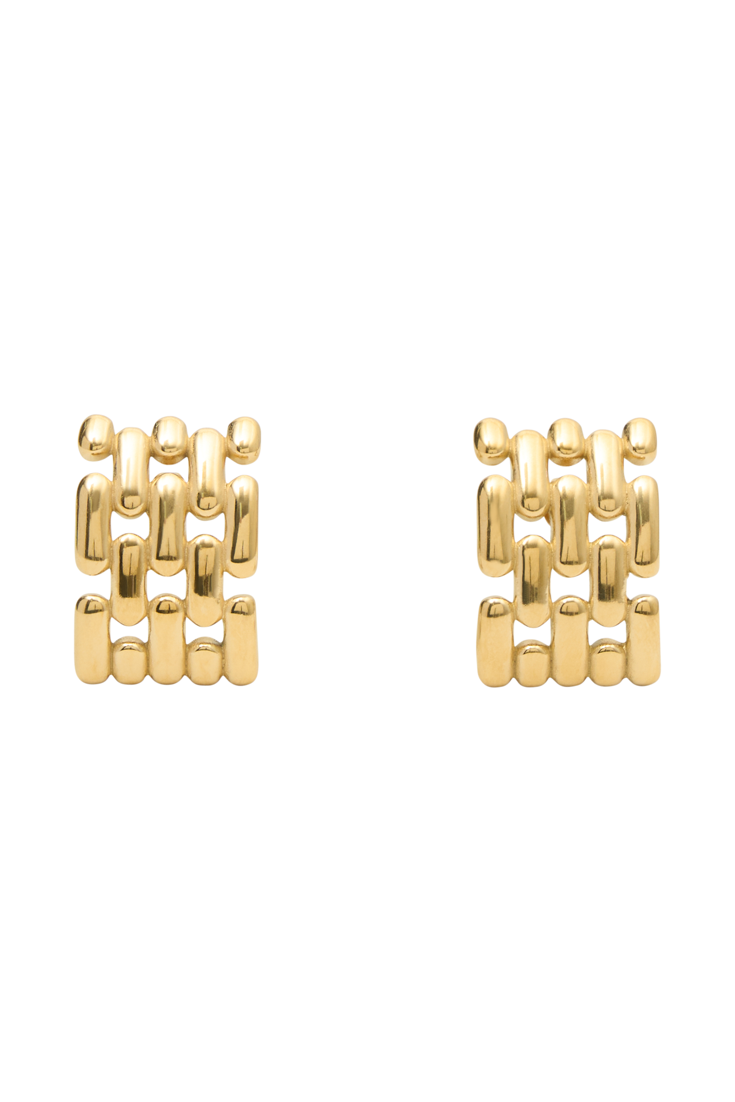 Denise Cross Hatch Earrings - Gold